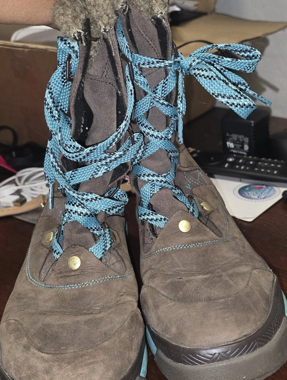 Merrell Brown and Teal Women's Insulated Lace-Up Winter Boot